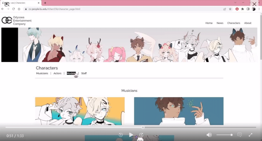clicks on a tab to show how it scrolls to the section